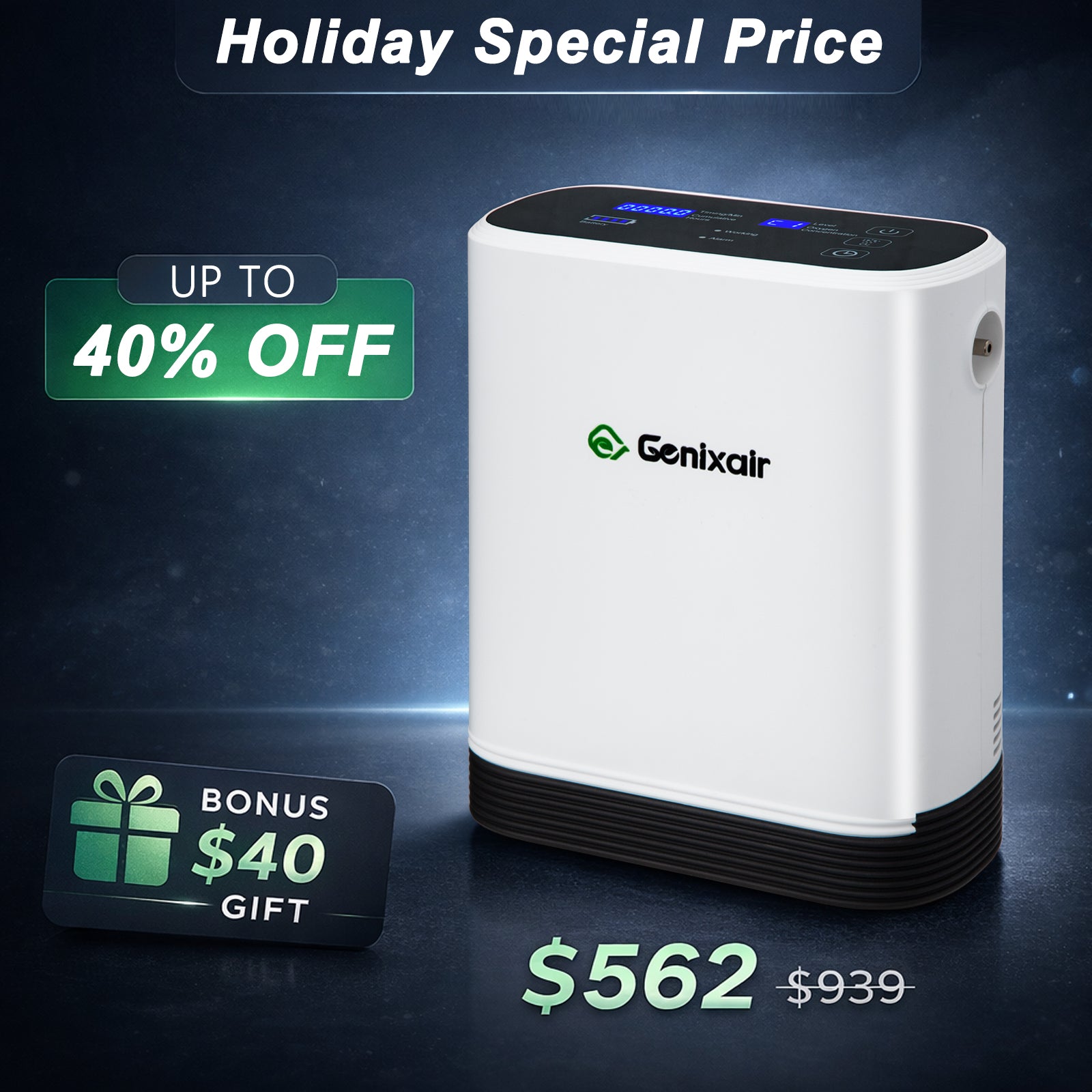 GA01P Portable High-Purity Oxygen Concentrator